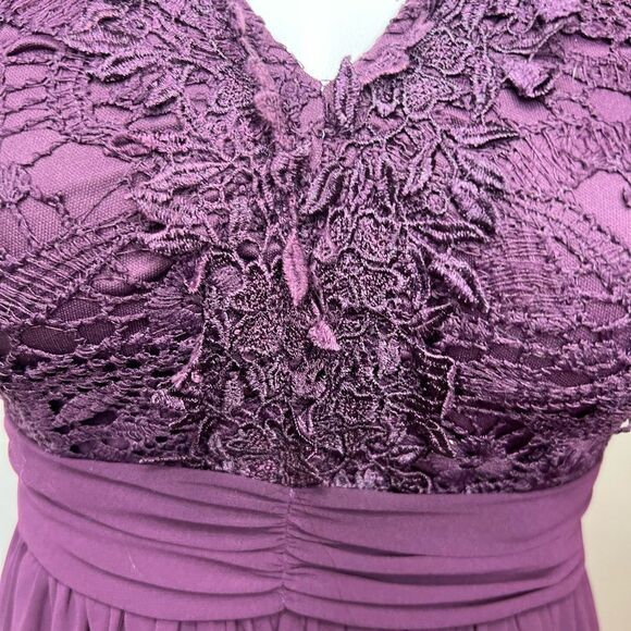 SHE + sky burgundy chiffon dress size S - Picture 5 of 10